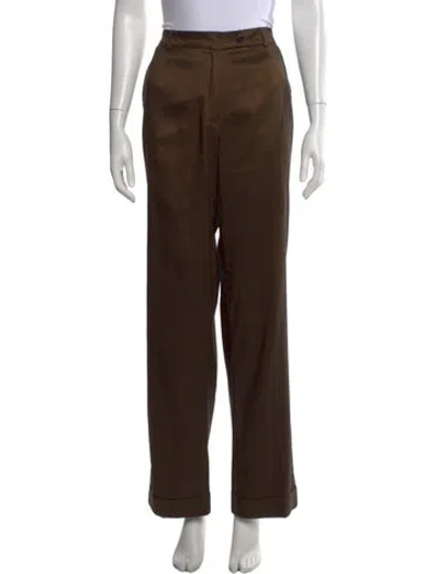 Pre-owned Fendi Vintage Wide Leg Pants In Brown