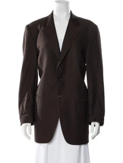 Pre-owned Fendi Vintage Wool Blazer In Brown