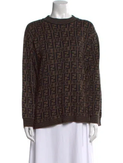 Pre-owned Fendi Vintage Wool Sweater In Brown