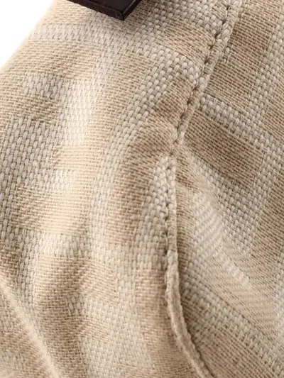 Pre-owned Fendi Vintage Zucca Canvas Small Shoulder Bag In Neutrals