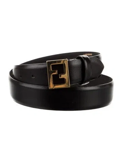 Pre-owned Fendi Vintage Zucca Ff Logo Belt In Brown