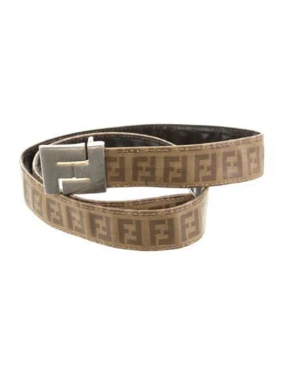 Pre-owned Fendi Vintage Zucca Ff Logo Belt In Brown