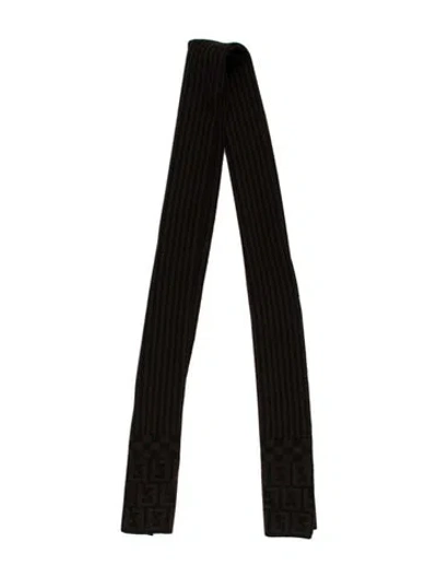 Pre-owned Fendi Vintage Zucca Ff Logo Scarf In Brown