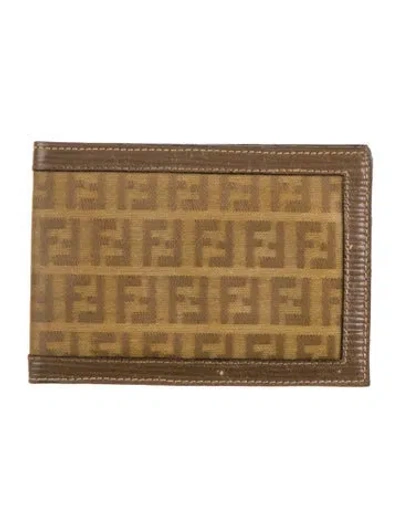 Pre-owned Fendi Vintage Zucca Ff Logo Wallet In Brown