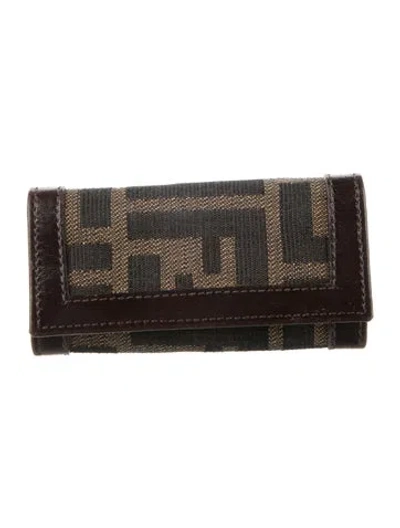 Pre-owned Fendi Vintage Zucca Ff Logo Wallet In Brown