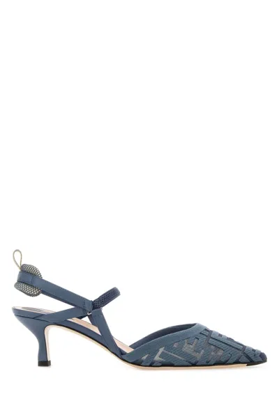 Fendi Violet Polyamide High Heel Shoes In Blue