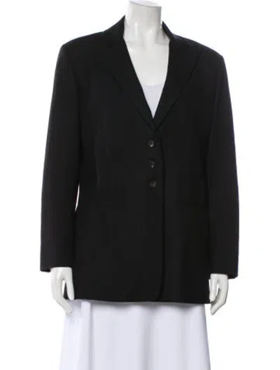 Pre-owned Fendi Virgin Wool Blazer In Black