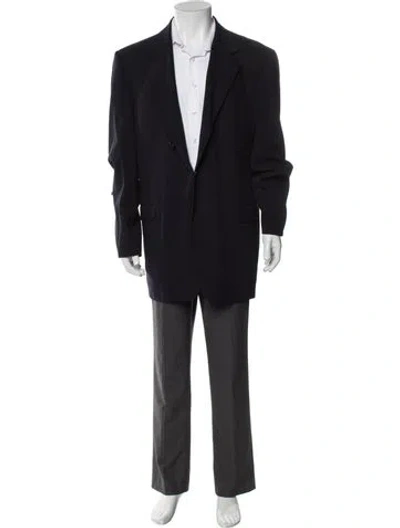 Pre-owned Fendi Virgin Wool Blazer In Blue