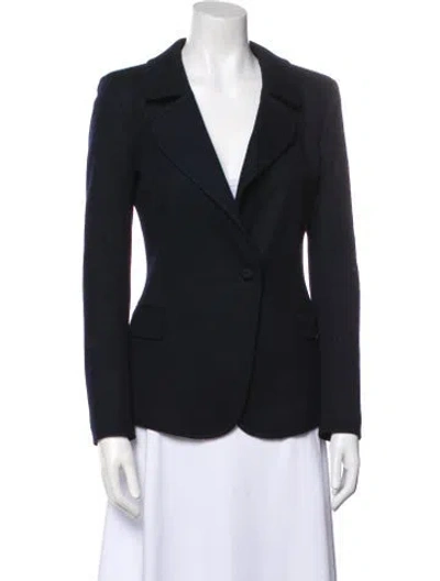 Pre-owned Fendi Virgin Wool Blazer In Blue