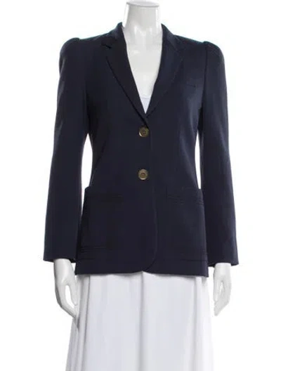 Pre-owned Fendi Virgin Wool Blazer In Blue