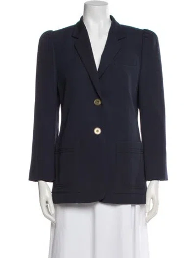 Pre-owned Fendi Virgin Wool Blazer In Blue