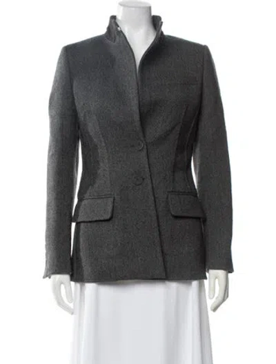 Pre-owned Fendi Virgin Wool Blazer In Gray