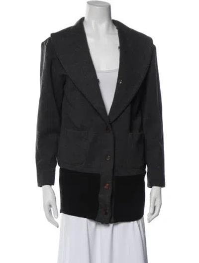 Pre-owned Fendi Virgin Wool Blazer In Gray