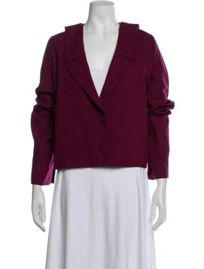 Pre-owned Fendi Virgin Wool Blazer In Purple