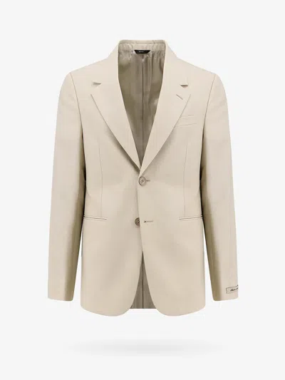 Fendi Virgin Wool Blazer With Logoed Buttons