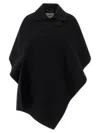 Fendi Virgin Wool Cape In Black