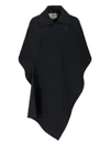 Fendi Virgin Wool Cape Ff In Black
