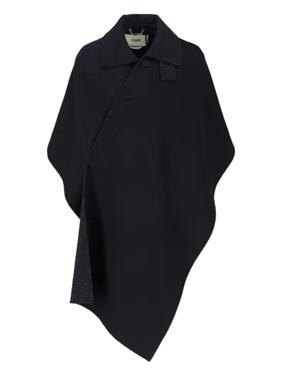 FENDI VIRGIN WOOL CAPE FF