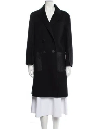 Pre-owned Fendi Virgin Wool Coat In Black