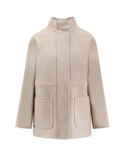 Fendi Virgin Wool Coat In Brown