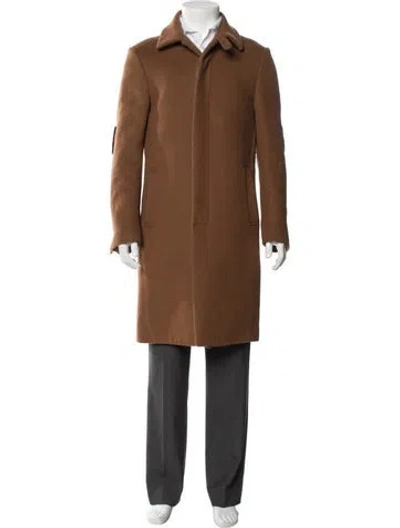 Pre-owned Fendi Virgin Wool Coat In Brown
