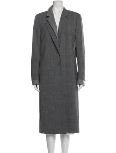 Pre-owned Fendi Virgin Wool Coat In Gray