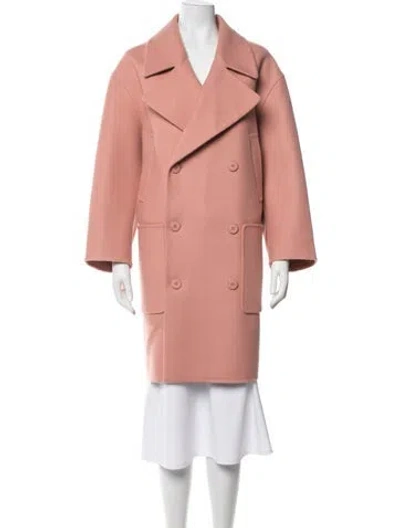 Pre-owned Fendi Virgin Wool Coat In Pink