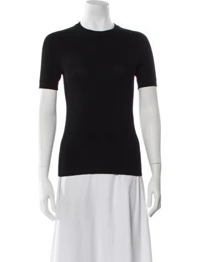 Pre-owned Fendi Virgin Wool Crew Neck T-shirt In Blue