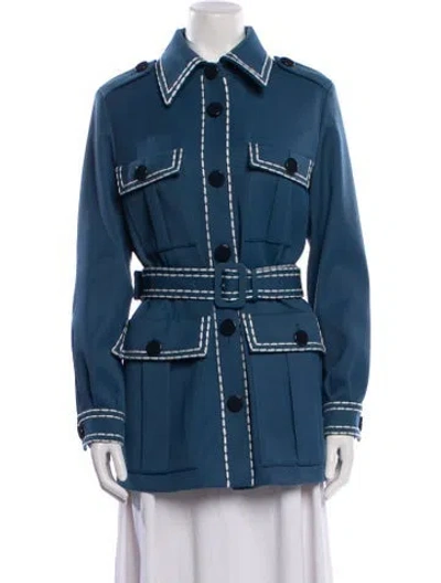 Pre-owned Fendi Virgin Wool Denim Jacket In Blue