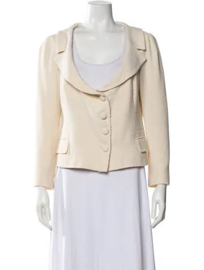 Pre-owned Fendi Virgin Wool Evening Jacket In Neutral