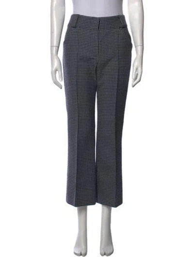 Pre-owned Fendi Virgin Wool Flared Pants In Blue