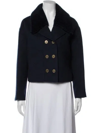 Pre-owned Fendi Virgin Wool Jacket In Blue