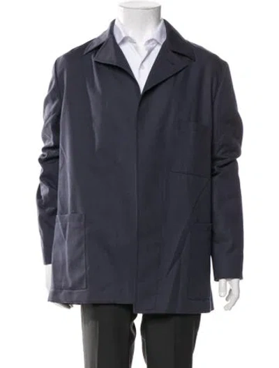 Pre-owned Fendi Virgin Wool Jacket In Blue