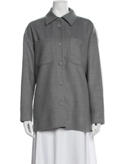 Pre-owned Fendi Virgin Wool Jacket In Grey