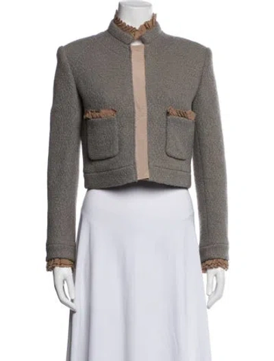 Pre-owned Fendi Virgin Wool Jacket In Grey