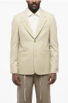 Fendi Virgin Wool Blazer With Logoed Buttons