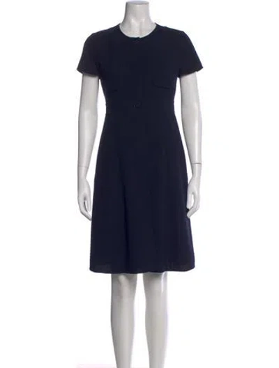 Pre-owned Fendi Virgin Wool Knee-length Dress In Blue