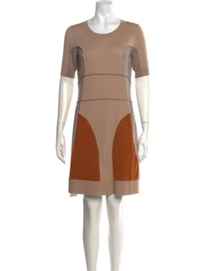 Pre-owned Fendi Virgin Wool Knee-length Dress In Neutral