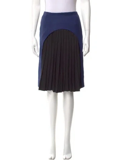 Pre-owned Fendi Virgin Wool Knee-length Skirt In Black