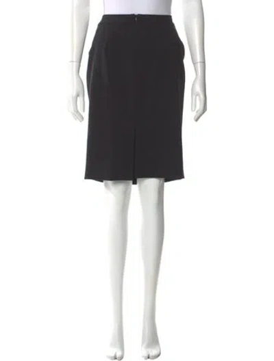 Pre-owned Fendi Virgin Wool Knee-length Skirt In Black