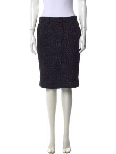 Pre-owned Fendi Virgin Wool Knee-length Skirt In Black