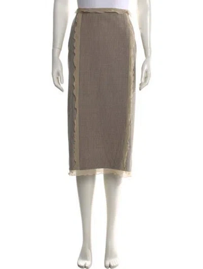 Pre-owned Fendi Virgin Wool Midi Length Skirt In Neutral