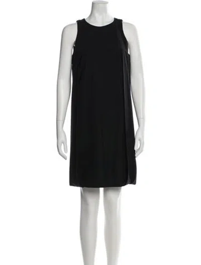 Pre-owned Fendi Virgin Wool Mini Dress In Black