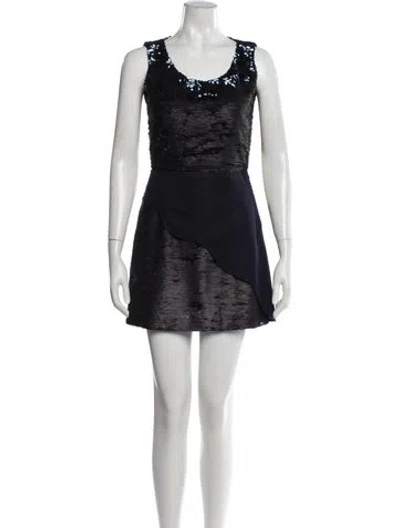 Pre-owned Fendi Virgin Wool Mini Dress In Black