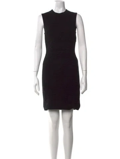 Pre-owned Fendi Virgin Wool Mini Dress In Black