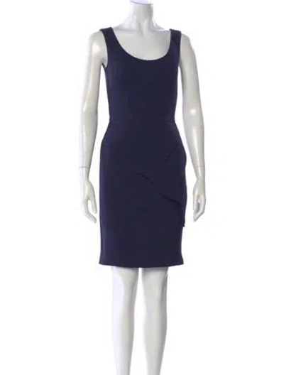 Pre-owned Fendi Virgin Wool Mini Dress In Blue