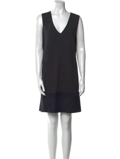 Pre-owned Fendi Virgin Wool Mini Dress In Gray