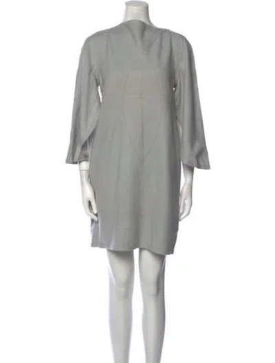 Pre-owned Fendi Virgin Wool Mini Dress In Gray