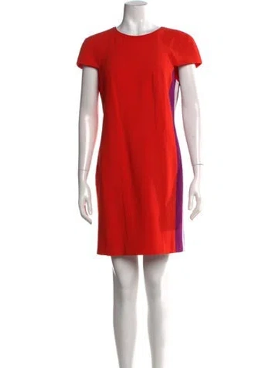 Pre-owned Fendi Virgin Wool Mini Dress In Red