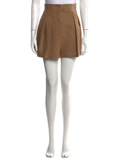 Pre-owned Fendi Virgin Wool Mini Shorts In Brown